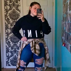 Soft PINK Hooded Crop Top